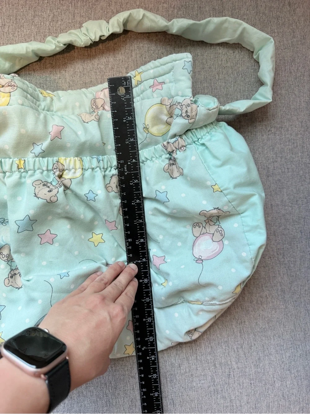 Rare Vintage Precious Moments Diaper Bag Pastel Teddy Bear Balloon Grandmacore